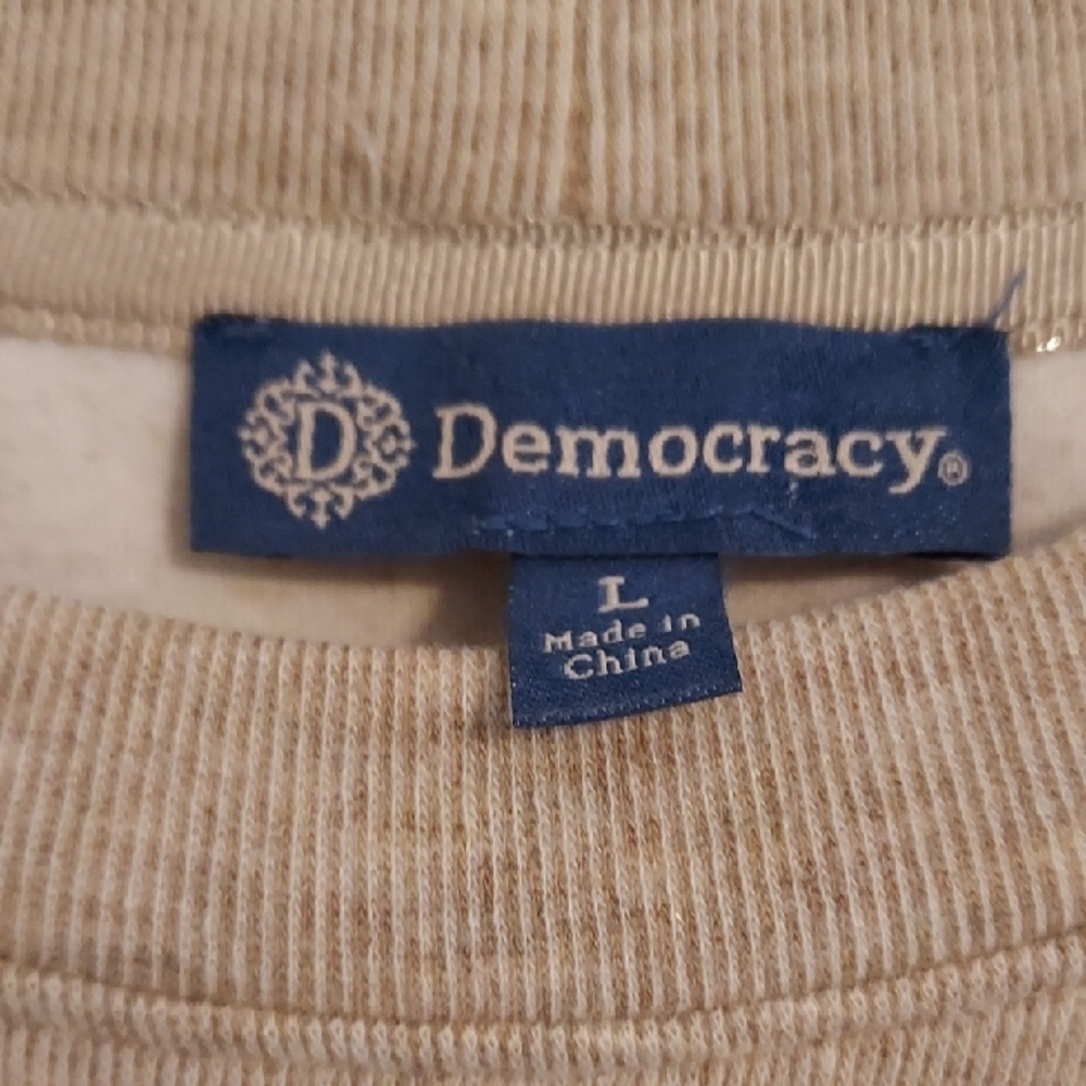 Democracy Beige Ribbed Top - Picture 6 of 7
